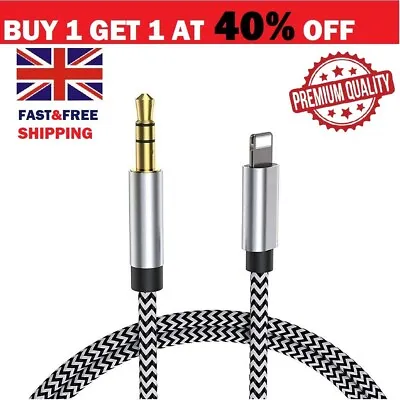 3.5mm Jack AUX Adapter Cable Cord To Car Audio For IPhone 7 8 X XS 11 12 13 14 • £2.89