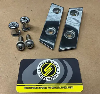 90-05 Mazda Miata OEM Chrome Hard Top Rear Striker Plates Bolts Frankenstein Kit • $27.95