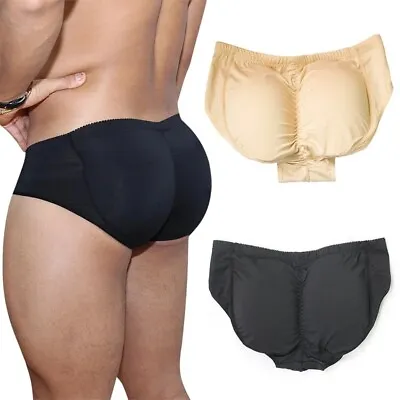 Men Padded Underwear Knicker Bum Lifter Hip Enhancer Shorts Body Shaper Pants UK • £6.79