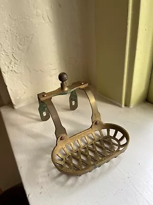 Vintage Victorian Brass Soap Dish Holder Claw Foot Tub Over-the-Rim Mount • $26