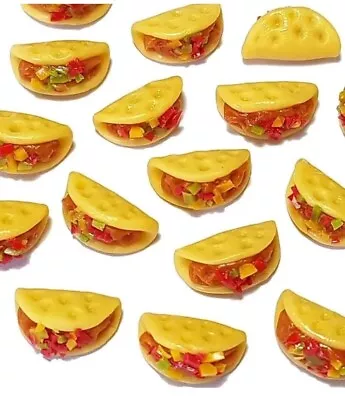 8 Pcs Handmade Dollhouse Miniature Clay Food Mini Tacos Fast Food Taco Dinner • $9.89