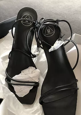 New In Box Missguided Black Strappy Stiletto Shoes Size Uk 7 • £9.99