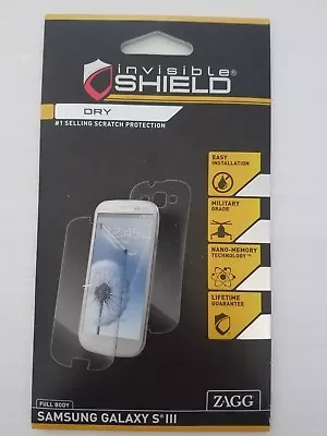 ZAGG Invisible Shield Dry Screen Protector For SAMSUNG GALAXY S3 (S III) • $4.49