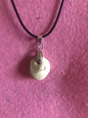 Small Hag Stone Necklace - 16  Long - Natural Hole Stone Pagan Wicca Luck   #3 • £4.50