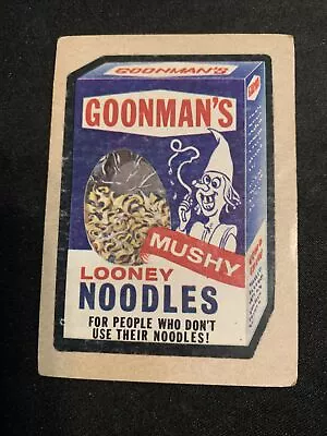 1974 Topps Wacky Packages 6th Series Goonman's Looney Noodles Writing On Back • $2.49