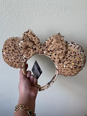 $3.99 • Buy Sparkling Dreamers Caramel Sequin Mouse Ears With Matching Bow