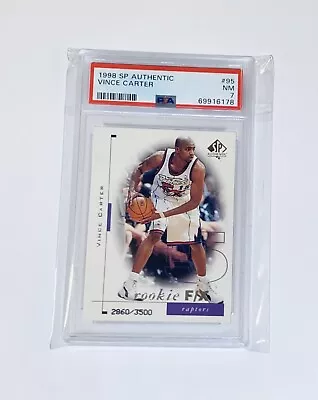 $189.99 • Buy 1998-99 SP Authentic Vince Carter Rookie SP /3500 PSA 7 Toronto Raptors RC