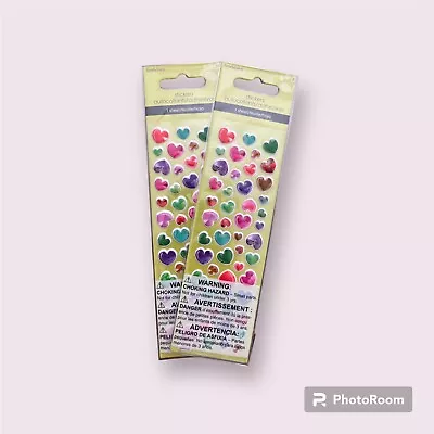 Sandylion 3D Multicolor Mini Hearts Stickers 1 Sheet NIP Pack Of 2 • $1.99