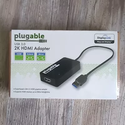 Plugable USB 3.0 To HDMI Video Graphics Adapter With Audio For Multiple Monitors • $49.89