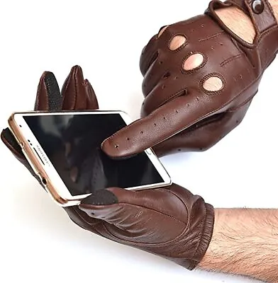 Men Driving Gloves Texting Touch Screen Genuine Sheep Leather Costume Cosplay • $25