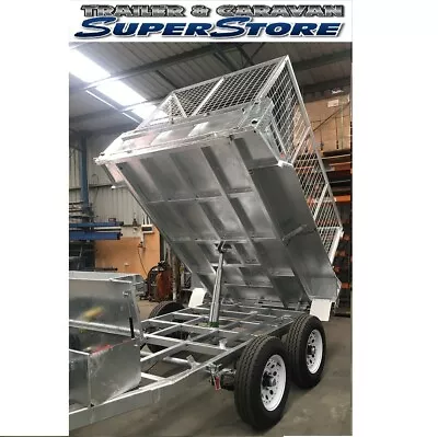 8x5 Tandem Galvanised Gal Hydraulic Tipper Box Trailer 3ft Cage Traralgon • $8095