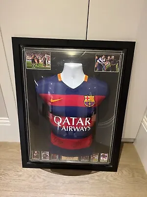 Signed Messi Neymar And Suarez Framed Shirt With Certificate Of Authenticity • £350