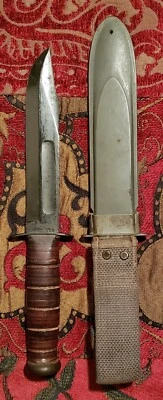 $300 • Buy US WW2 USN USMC KaBar Navy Mark 2 Mk2 Fighting Knife & Sheath