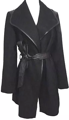 Mossimo Womens Black Wool Blend Double Breasted Coat Winter Spring Trench Coat~m • $39.24