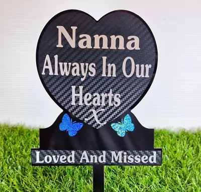 Nanna Heart-Shape Memorial Plaque - Cherish The Memory Of Your Loved Ones • £9.99