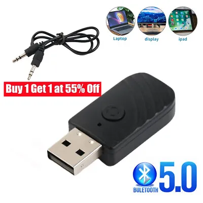 £4.45 • Buy USB Bluetooth 5.0 Audio Transmitter Receiver Adapter For TV PC Car AUX Speaker