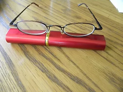 Reading Glasses In Aluminum Hard Case - +1 Or +2 • $9.95