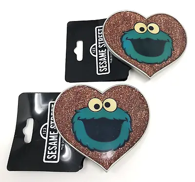 2 Cookie Monster Heart Belt Buckle Muppet Sesame Street Nakajima Resin Glitter • $22.99