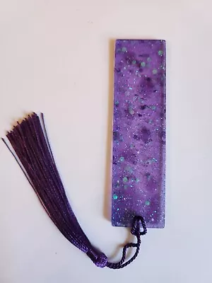 Purple Sparkle Resin Bookmark With Tassel With Glitter • £3.50