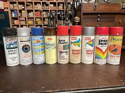 Lot Of 9 Vintage Spray Paint Cans. Savon Ace Krylon Peacock Boysen Spruce ￼ • $20