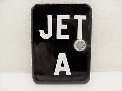 Vintage Chevron Jet A Gas Pump Porcelain Sign Small Aviation Fuel Black & White • $59.07