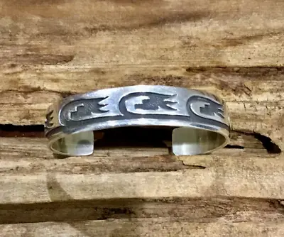 VTG Navajo Sterling Overlay Cuff Bracelet By Jonathan Nez 26G • $145