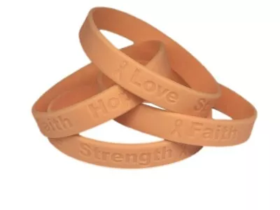 25 Peach   Love Strength Faith Hope   Bracelets   Medical Grade Silicone • $21