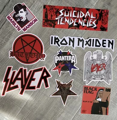 SLAYER STICKER METAL BAND STICKERS SET OF 9 Large STICKERS PUNK ALTERNATIVE ROCK • $10.95