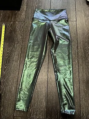 Electric & Rose Metallic Green High Waisted Leggings Brand New S • $35