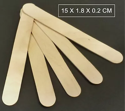 100 Solid LARGE Wooden Quality Lollipop Sticks Lolly Natural Crafts ICE Lollies • £5.99