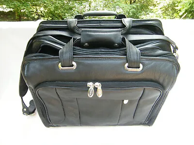 McKlein S Series (?) Black Leather Laptop Rolling (Removable) Briefcase • $99.99