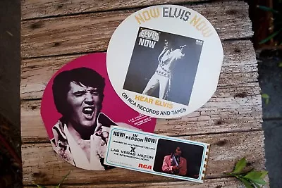 3 Rare 1972 Elvis Memorabilia Souvenir Menus Vegas Hilton+RCA Records/Tapes Cat. • $475