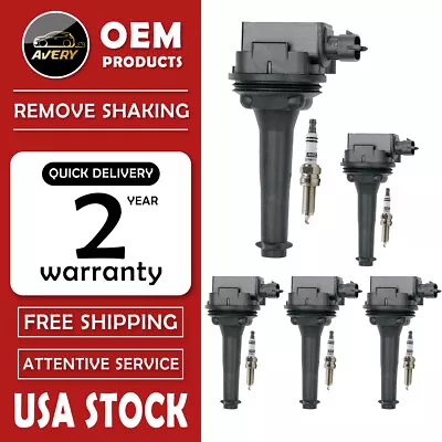 5X Ignition Coil + 5X Spark Plugs For Volvo C70 S70 XC70 XC90 S60 2.5L L5 UF341 • $73.42