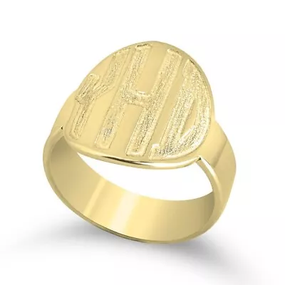 Bold Initials Monogram Ring: Sterling Silver 24k Gold Rose Gold • $149.99