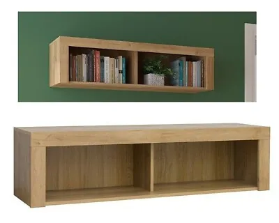 Wall Cabinet Shelf Panel Unit Hanging Mounted Storage Oak Effect 120cm Balder • £104.95