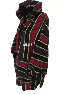 £19.99 • Buy Hoodie Mexican Baja Jerga Drug Rug Jumper Festival Surf Hippie Mix Colours