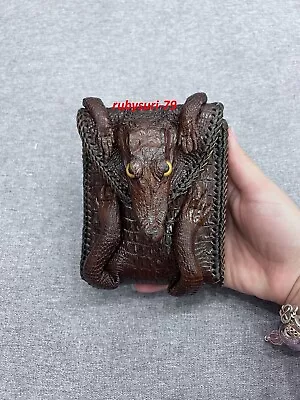 Crocodile Leather Skin Men's Bifold Wallet Double Side Genuine Alligator • $97.99