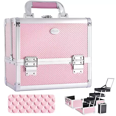 Makeup Train Case Cosmetic Box 10 Inches Jewelry Organizer Professional  • $46.97