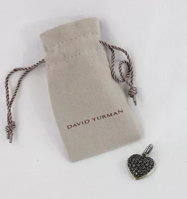 David Yurman 925 Sterling Silver Black Diamond Midnight Melange Heart Pendant • $859