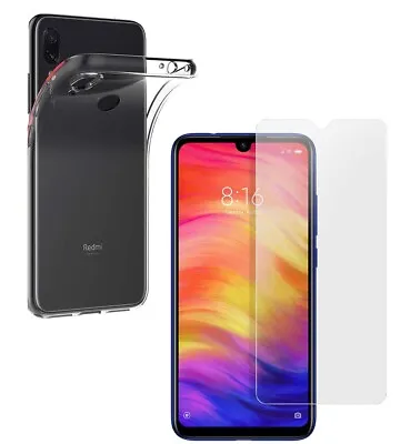 For XIAOMI REDMI NOTE 7 CLEAR CASE + TEMPERED GLASS SCREEN PROTECTOR SHOCKPROOF • $9.69