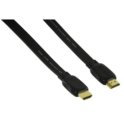 £3.39 • Buy 75cm Flat HDMI Cable / Lead V1.4 High Speed + Ethernet 3D 1080p Short Small Neat