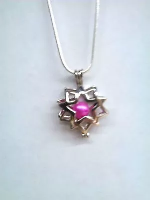 Make A Wish Pearl Cage Pendant Necklace - Starburst - 925 Chain + Pearl Included • $11.95