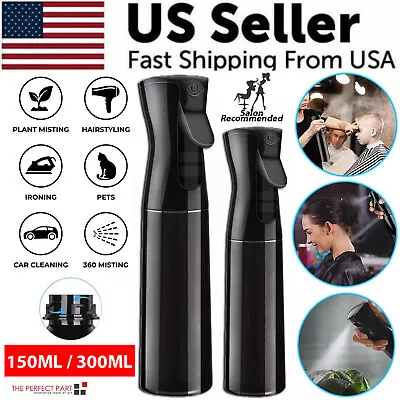 Continuous Mist Hair Spray Bottle Barber Water Sprayer Salon Plant Mister Tools • $8.89