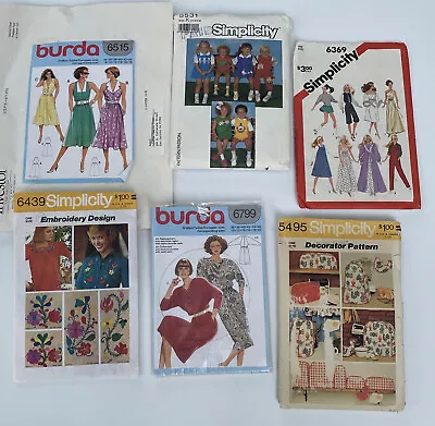 Vintage Sewing Patterns Lot Of 6 Misc Barbie Doll Burda Simplicity Embroidery • $9