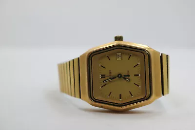  Vintage Tissot Cal.2031 Gold Micron Calendar Mens Watch Gold Dial New Batt • $200