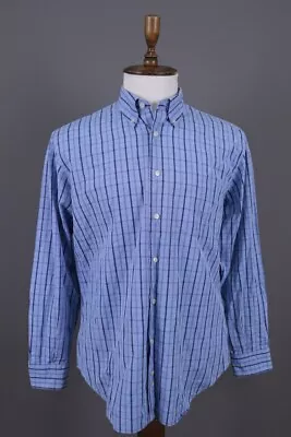 Burberry London Blue Check Long Sleeve Button Down Shirt Size L • $75