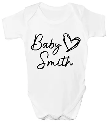 £5.99 • Buy Personalised Baby Grow Vest Any Name Text Here Shower Babygrow Announcement Gift