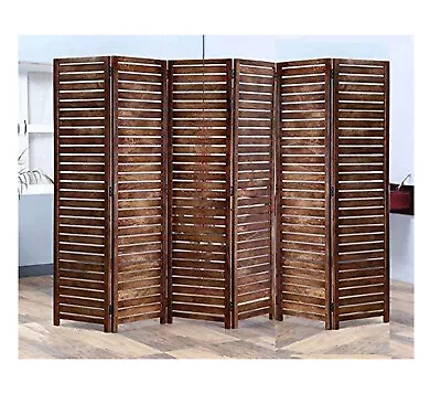 Strip Design 6 Panel Folding Divider Screen Mid Century Wooden Free Standing  • $999