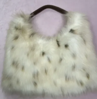 Vintage Purse Fashion Express Faux Fur Hand Bag Bucket Animal Print Stylish • $30