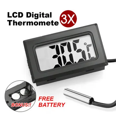 $7.20 • Buy 3x LCD Digital Thermometer For Fridge/Freezer/Aquarium/FISH TANK Temperature AU